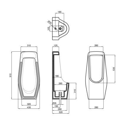 Пісуар підлоговий Qtap Stork 430х340х920 White QT1588HDU900W — Photo 1