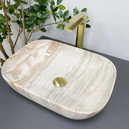 Умивальник (раковина) VBI RAVENNA TRAVERTINE GLOSSY накладний — Photo 3