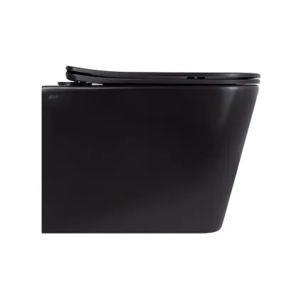 Унітаз підвісний Qtap Tern New Ultra Quiet безобідковий з сидінням Soft-close MATT BLACK QT17332303ASMB — Photo 2