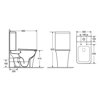 ELANTA Rimless унітаз підлоговий не пристінний 66*36*82 см, гір. випуск, бачок 3/4,5л, нижнє підведення, сидіння Duroplast Slim slow-closing — Photo 1