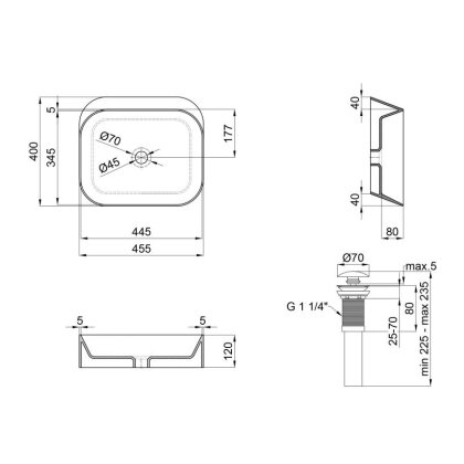 Раковина-чаша Qtap Scorpio 450х390х120 Matt black з донним клапаном QT14112242MBMB — Photo 1