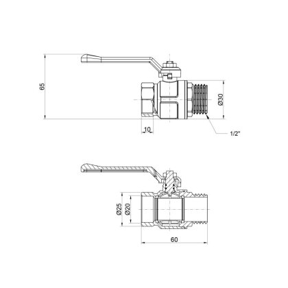 Кран кульовий Icma 1/2&quot; прямий №352 — Photo 1