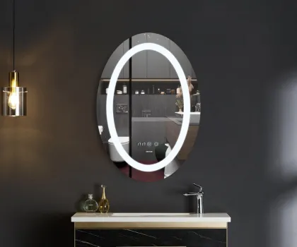 Дзеркало Mixxus PLAIN MV02-50x70 з Led Touch, Anti-fog, димером, регулятором яскравості, годинником (MI6010) — Photo 2