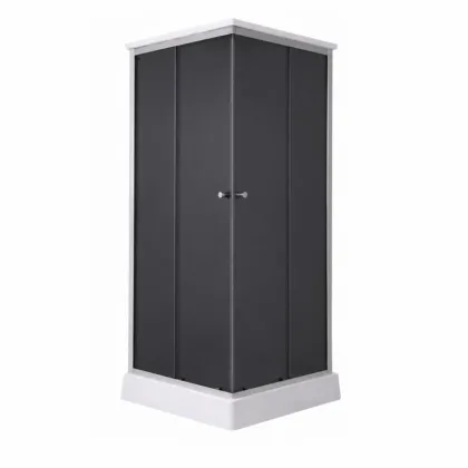Душовий бокс Lidz Kubis SB90x90.SAT.LOW.GR, скло тоноване 4 мм