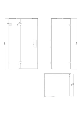 Бічна стінка до кабіни Koer SR SW04-90x200-TR-01 прозоре скло Easy Clean 10мм, хром (KR5390) — Photo 18