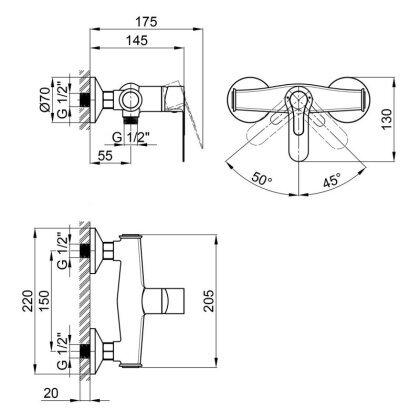 Змішувач для душу Qtap Rozkos 4055104C — Photo 1