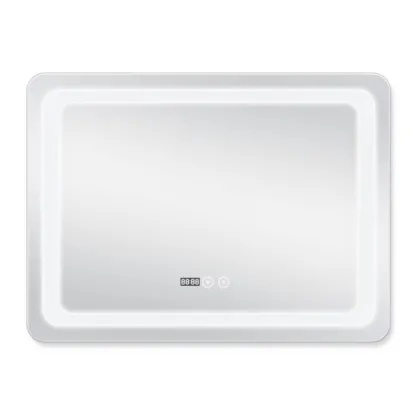 Дзеркало Qtap Mideya  800x800 з LED-підсвічуванням Touch,  з антизапотіванням, з годинником, димером, рег. яскравості  QT2078NCF8080W — Photo 3