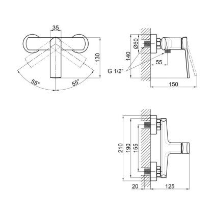 Змішувач для душу Qtap Slavonice QTSLV4042103C Chrome — Photo 1