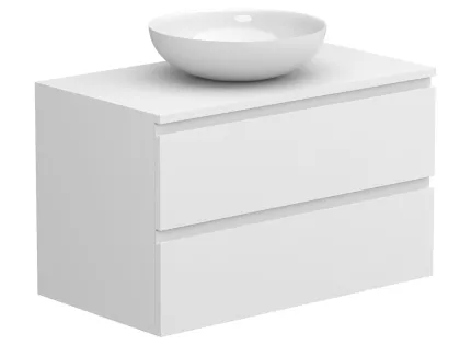 Тумба підвісна MONO 800 Біла soft-touch з умивальником TOBI Miraggio