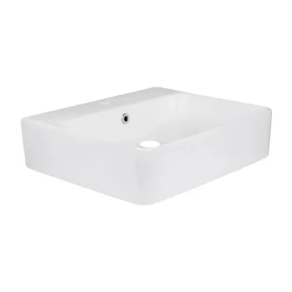 Комплект Qtap Nando: Раковина підвісна/накладна прамокутна 500х420х130 мм White + Донний клапан PU02O — Photo 3