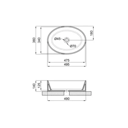 Раковина-чаша Qtap Kolibri 500x360x140 White QT10113054WN — Photo 1