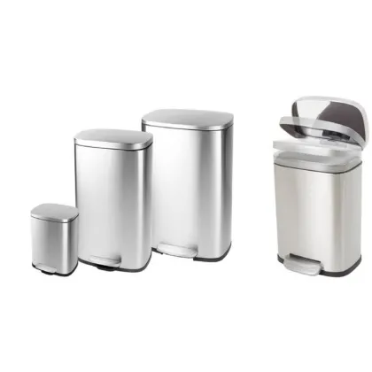 Відро для сміття з плавним закриттям прямокутне Mixxus Bevel-TC0112 SS Color 12л колір наржавійка (MI7087) — Photo 13