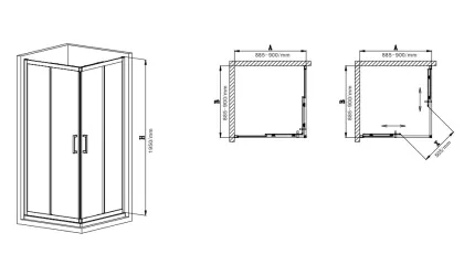 Душова кабіна без піддону Mixxus Premium DIVERSE SC02-90x90x195-TR Chrome прозоре скло 5мм (MI6861) — Photo 3