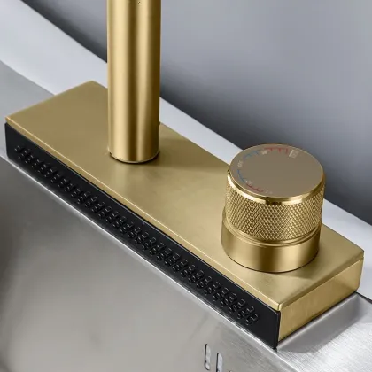 Змішувач для кухні REA CONOR BRUSHED GOLD матове золото — Photo 9