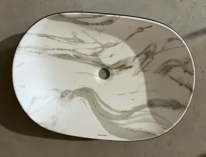 Раковина накладна MIXXUS PREMIUM ELLIPSE-0105 MARBLE-BLACK 600х400х150mm (MP6565) — Photo 2