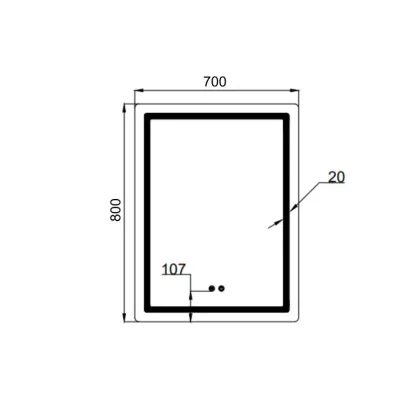 Дзеркало Qtap Mideya (MI2) 700х800 з LED-підсвічуванням Touch, з антизапотіванням, димером, рег. яскравості QT2078DCF7080 — Photo 1