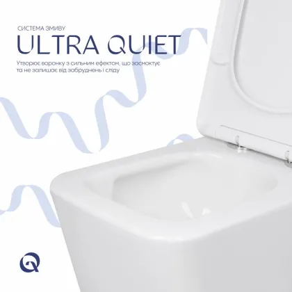 Унітаз підлоговий Qtap Crow Ultra Quiet безобідковий з сідінням Soft-close QTCRO27W51028 — Photo 4