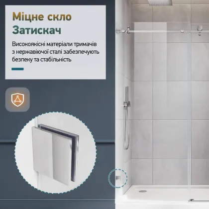 Душова кабіна без піддону Koer SR SC07-120x90x200-TR-01 прозоре скло Easy Clean 8мм, хром (KR5370) — Photo 9