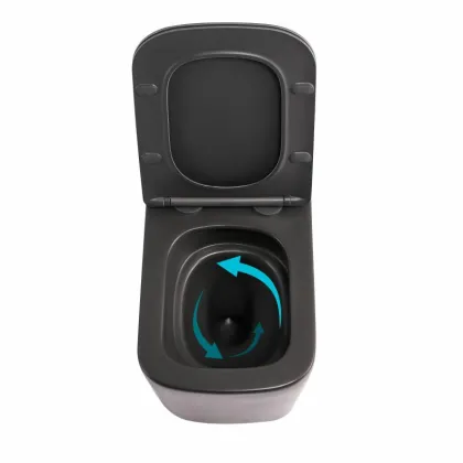 Унітаз підвісний Qtap Tern Ultra Quiet 520×345×325 мм, Anthracite, з сидінням Slim Duroplast / Soft-close / Quick Release QTTER26AN48999 — Photo 5
