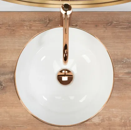 Умивальник (раковина) REA STELLA ROSE GOLD EDGE накладний * — Photo 3