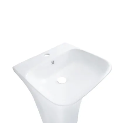 Комплект Qtap Crow: Раковина підлогова моноблок 450x435x835 мм White + Донний клапан PU02O — Photo 3