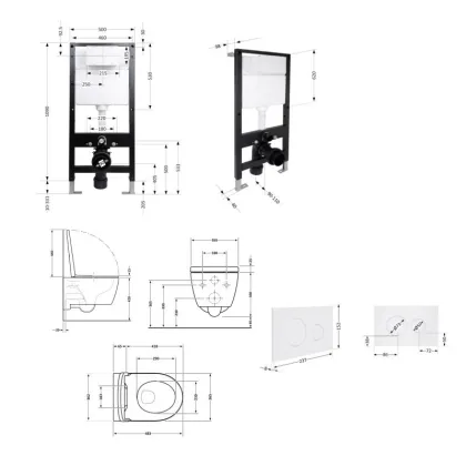 Готове рішення Qtap для ванної кімнати: підвісний унітаз Taurus Ultra Quiet 485x360x350 + комплект інсталяції Standard (кругла клавіша White) — Photo 1