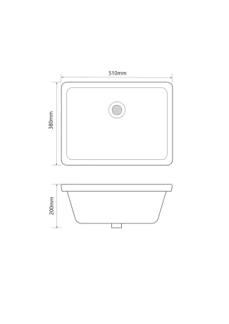 Раковина врізна під стільницю MIXXUS PREMIUM STYLE-1701 510х380х200mm з переливом (MP6567) — Photo 1