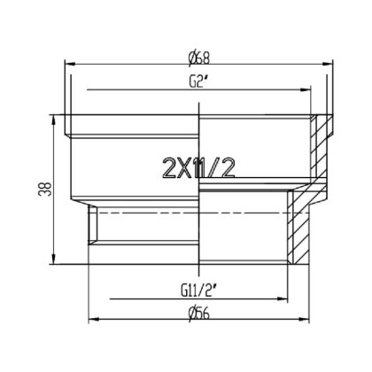 Муфта редукційна SD Forte 2&quot;х1&quot; 1/2 ВВ SF3575040 — Photo 1