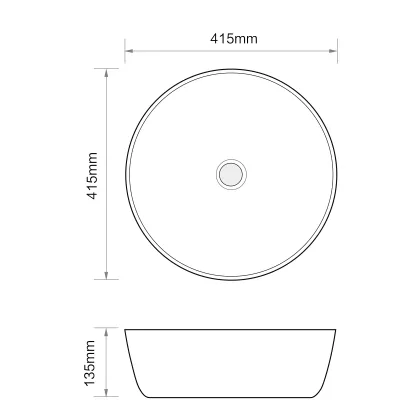 Раковина накладна Mixxus Premium ELLIPSE-0101 415х415х135mm (MP6531) — Photo 1