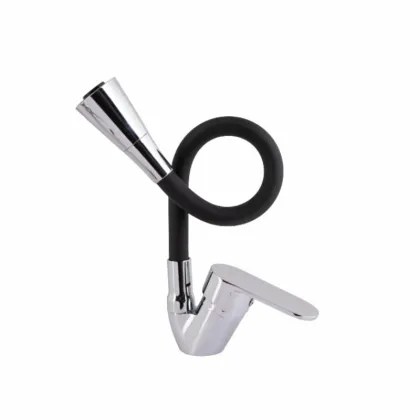 Змішувач для кухні Lidz Tani 008F3 з гнучким виливом (k40) LDTAN008F3BCR39484 Black / Chrome — Photo 2