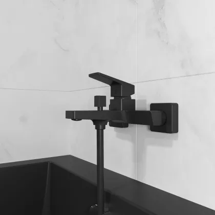 CUBE змішувач для ванни, Black Matt — Photo 1