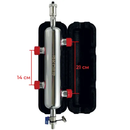 Гідрострелка Koer KR.S1031 2/2 (з воздухоотвод. І дренаж. краном) 1"НР SUS304 (KR2958) — Photo 2