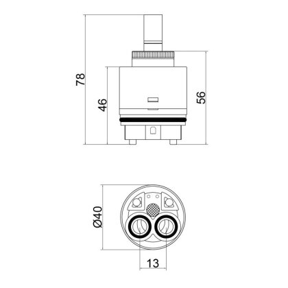Картридж для змішувача Qtap Spojeni 40 мм QT40MMNEW — Photo 1