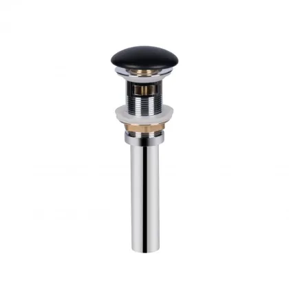 Донний клапан для раковини Qtap PU03O 70х70х227.5 Matt black з переливом