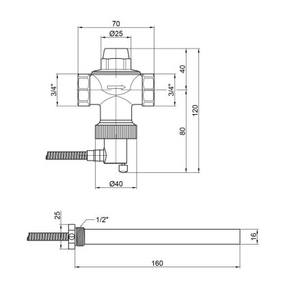 Клапан теплового скидання Icma 3/4&quot; №605 — Photo 1