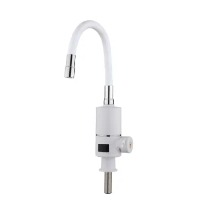 Проточний кран-водонагрівач з гнучким виливом для кухні Lidz Warm 065 LDWAR065WHI49097 White/White — Photo 2