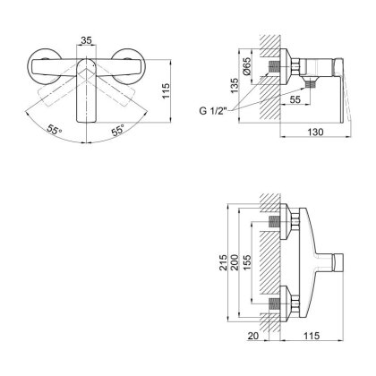 Змішувач для душу Qtap Kralovice QTKRL4029103C Chrome — Photo 1