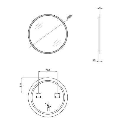 Дзеркало Qtap Virgo R800 з LED-підсвічуванням QT1878250680W — Photo 1