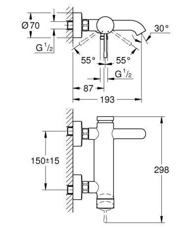 Змішувач для ванни Grohe Essence New (33624001) — Photo 2