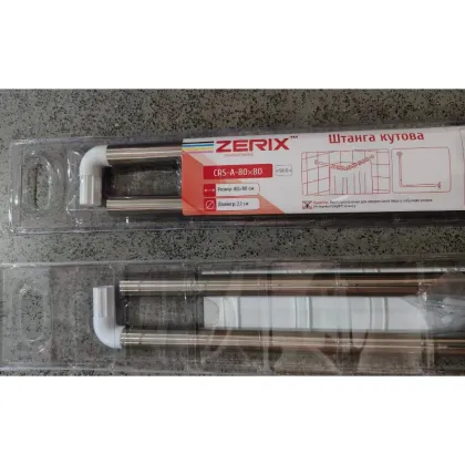 Штанга для шторки кутова ZERIX CRS-A-80x80 80x80cm (нержавіюча сталь) (ZX6100) — Photo 6