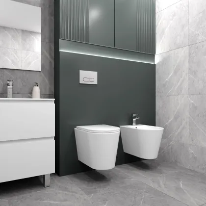 Інсталяція Koller Pool AQUA LINE + EDGE Black панель змиву + унітаз підвісний GRACE з сидінням Soft-close (змив Тоrnado) — Photo 7