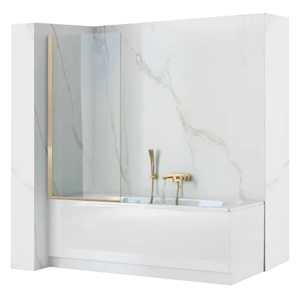 Шторка для ванни REA ELEGANT 80 GOLD постійна