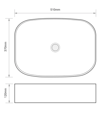 Раковина накладна Mixxus Premium BEVEL-0103 BLACK 510х370х120mm (MP6520) — Photo 2