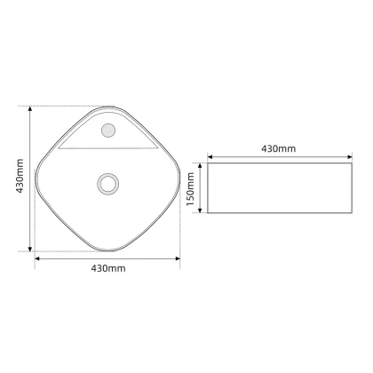 Раковина накладна MIXXUS PREMIUM WAVE-0201 MARBLE 430х430х150mm з отвором під змішувач (MP6536) — Photo 5