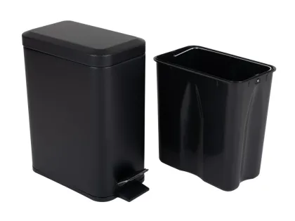 Відро для сміття з плавним закриттям прямокутне ZERIX SANSA-TC0105 BLACK 5 л (колір чорний) (ZX5894) — Photo 3