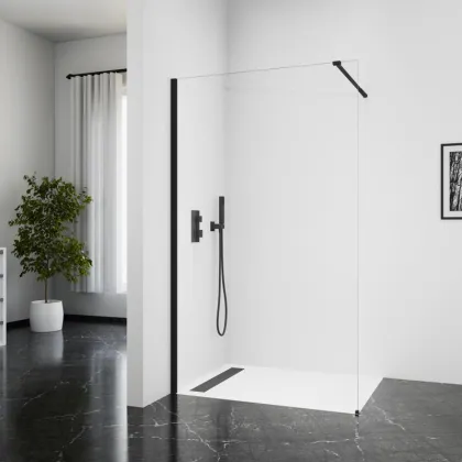 Душова перегородка Qtap Walk-In Standard BLM209.C8 90х190 см, скло Clear 8 мм, покриття CalcLess — Photo 5