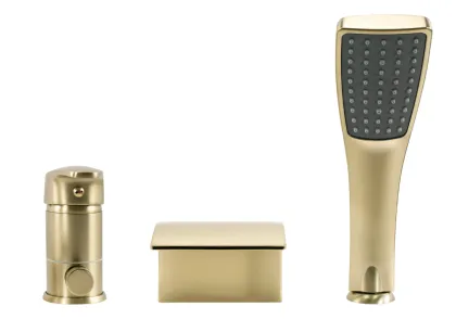 Змішувач для ванни REA RIVEN BRUSHED GOLD на борт ванни — Photo 2
