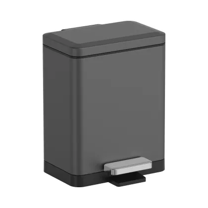 Відро для сміття з плавним закриттям прямокутне Koer TC-010306-07 6 л колір графіт (KR5602) — Photo 6