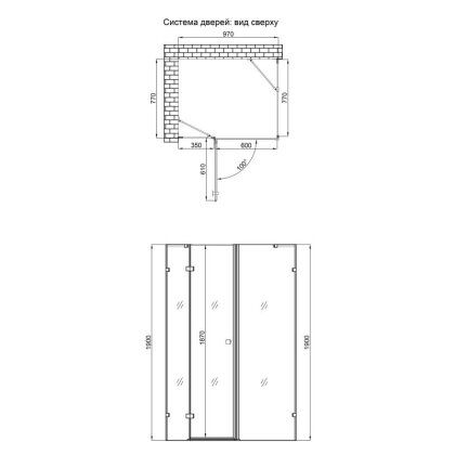 Душова кабіна Qtap Capricorn CRM1018RC6 100х80 см, скло Clear 6 мм, CalcLess, без піддону — Photo 1