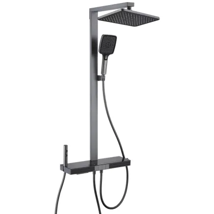 Душова колона з термостатичним змішувачем Mixxus Premium Next-009-J Graphite, 4 режими (MI6544)
